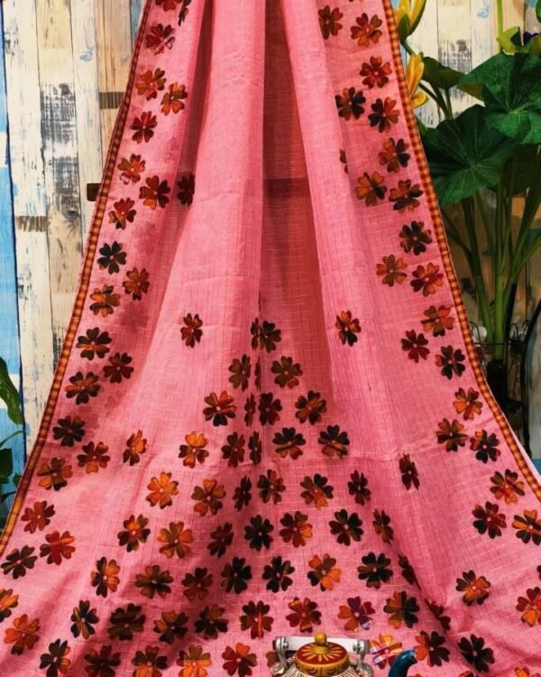 Flower Design Applick Work Paddokanok Saree