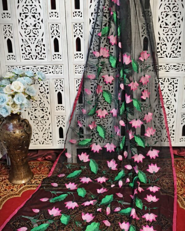 Resom Kota Lotas Ambodari Work Black Saree