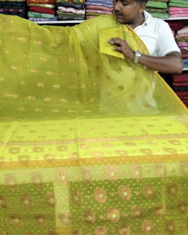 Rose Dhakai Soft Batabi Jori Design Jamdani Saree