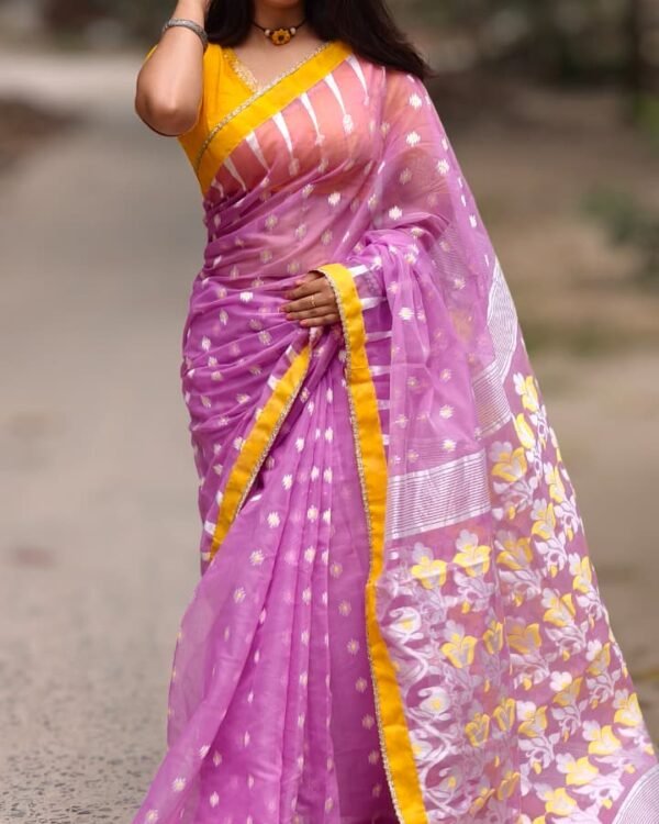 Laboni Soft Lavender Jamdani Saree