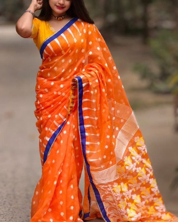Laboni Soft Orange Jamdani Saree