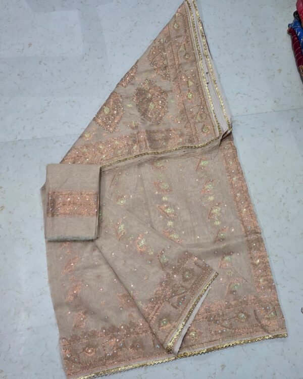Bapta Jori Tasor Kardana Hand Work Jamdani Saree