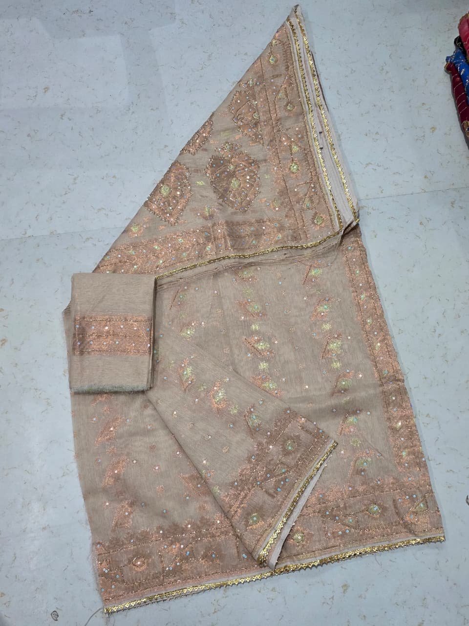 Bapta Jori Tasor Kardana Hand Work Jamdani Saree