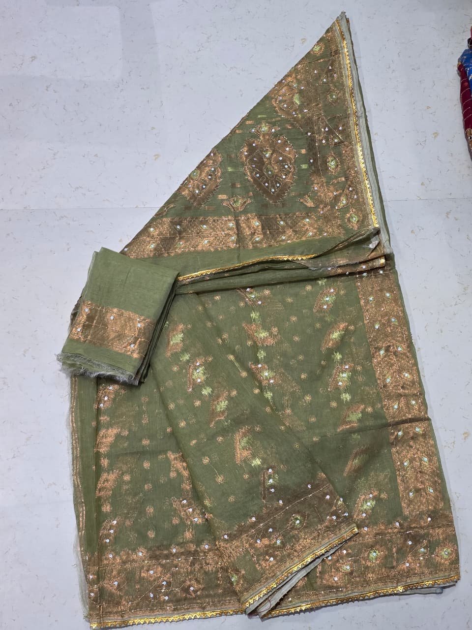 Bapta Jori Pasta Kardana Hand Work Jamdani Saree