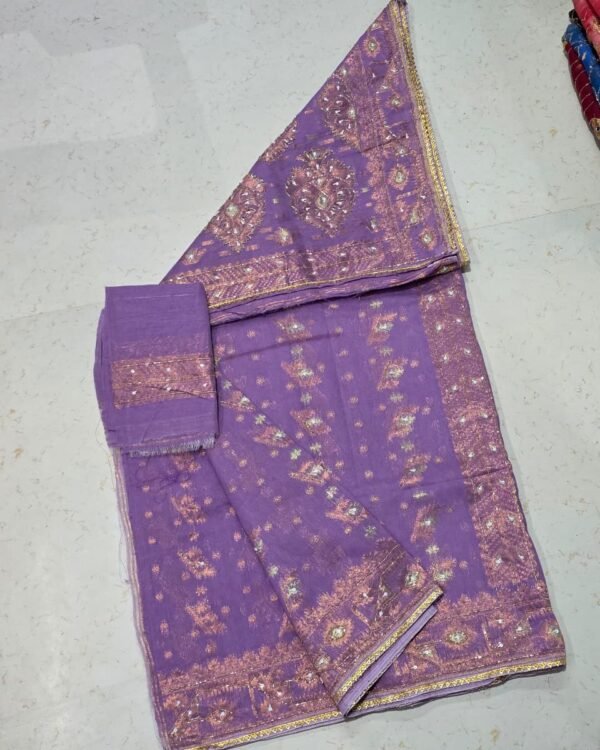 Bapta Jori Purple Kardana Hand Work Jamdani Saree